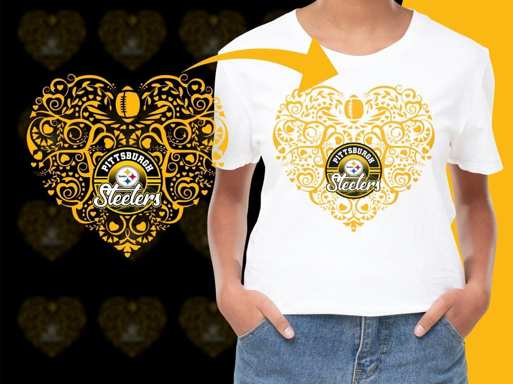 Pittsburgh Steelers Heart Logo Design Graphic PNG File - Teepew