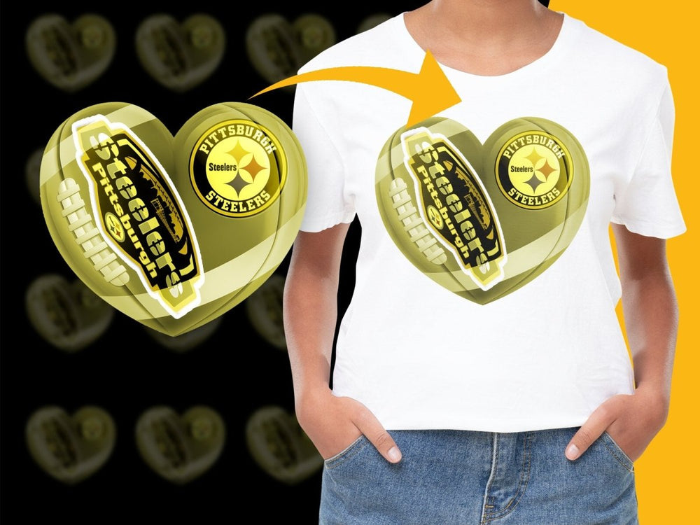 Pittsburgh Steelers NFL Heart Design Graphic PNG File - Teepew