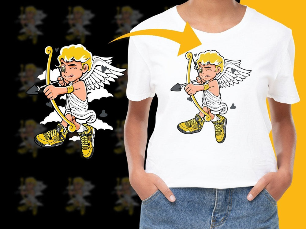 Playful Cupid with Yellow Sneakers PNG File - Teepew