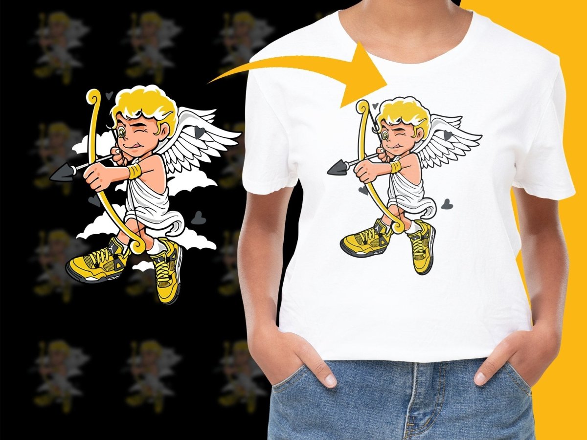 Playful Cupid with Yellow Sneakers PNG File - Teepew