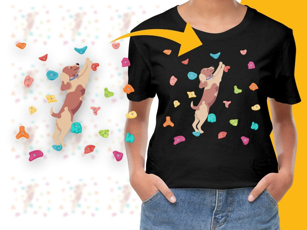Playful Rock Climbing Beagle Design for Unique PNG File - Teepew