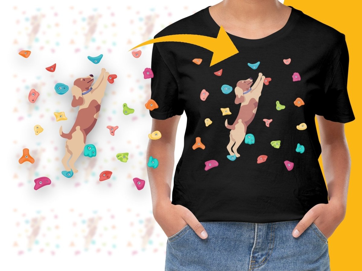 Playful Rock Climbing Beagle Design for Unique PNG File - Teepew