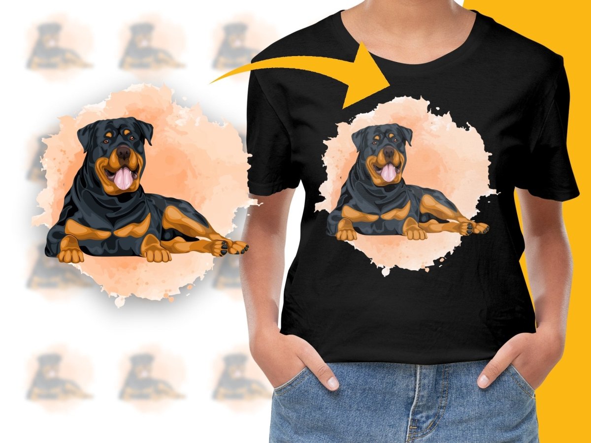 Playful Rottweiler Graphic Design Printed PNG File - Teepew