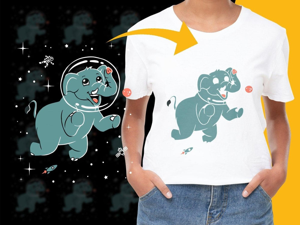 Playful Space Elephant Graphic PNG File - Teepew