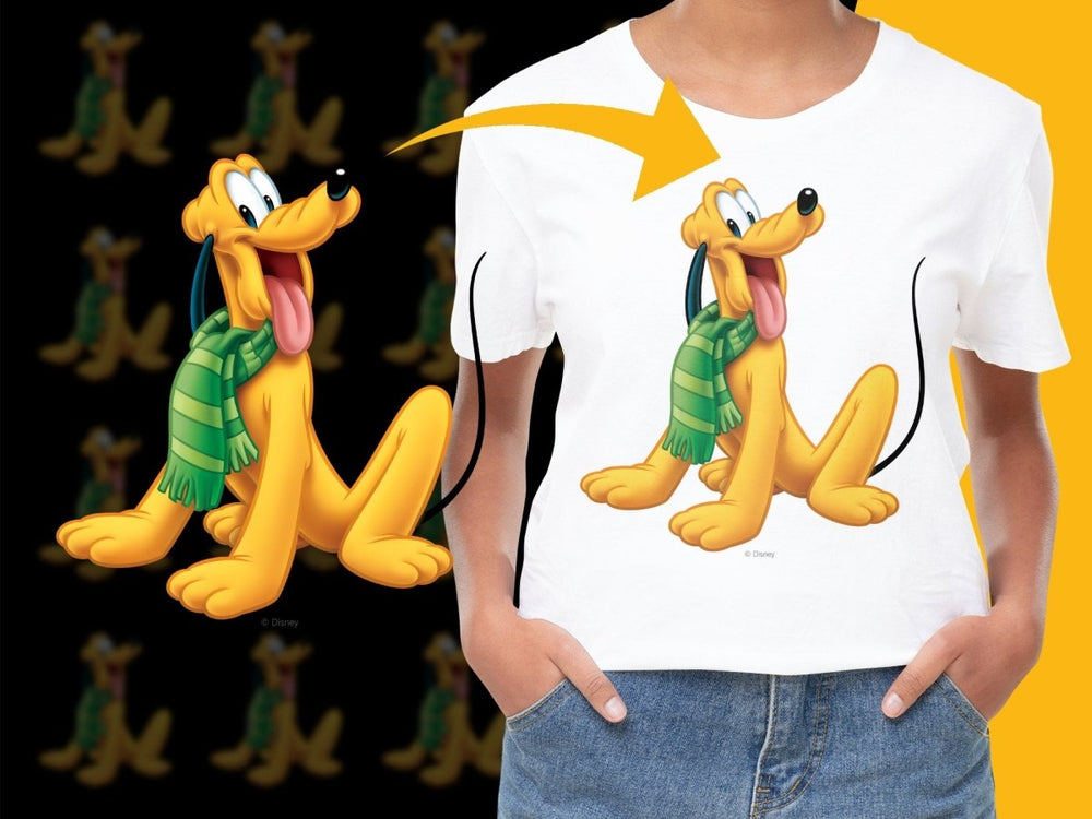 Pluto Wearing Green Scarf Christmas Themed PNG File - Teepew