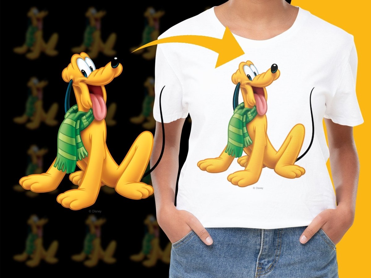 Pluto Wearing Green Scarf Christmas Themed PNG File - Teepew