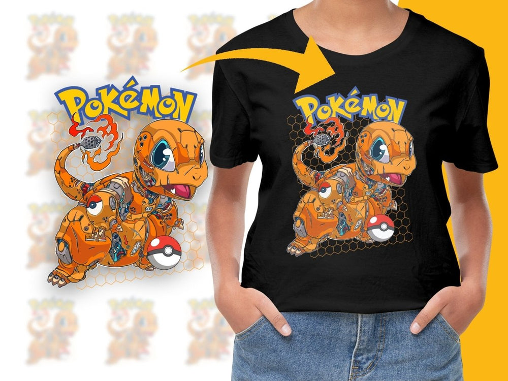 Pokémon Charmander Cyborg Design Graphic PNG File - Teepew