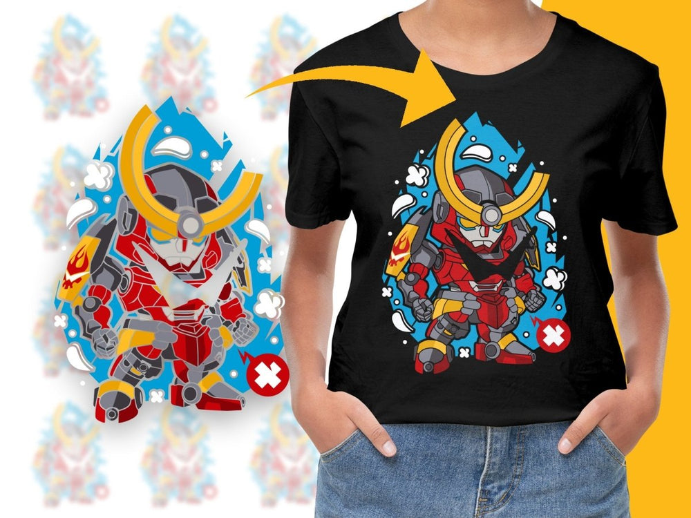 Popculture Colorful Robot Samurai Mech PNG File - Teepew