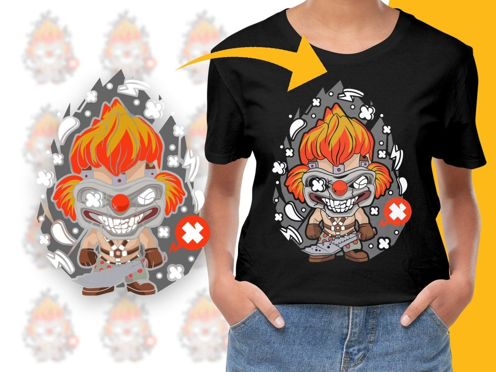 Popculture Fearless Clown Chainsaw PNG File - Teepew