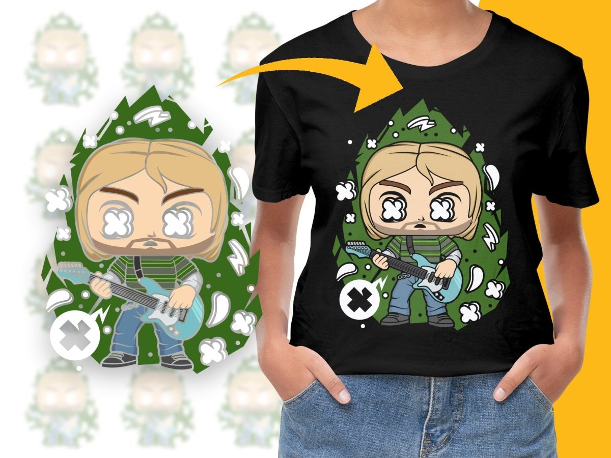 Popculture Guitar Rock Star Green PNG File - Teepew