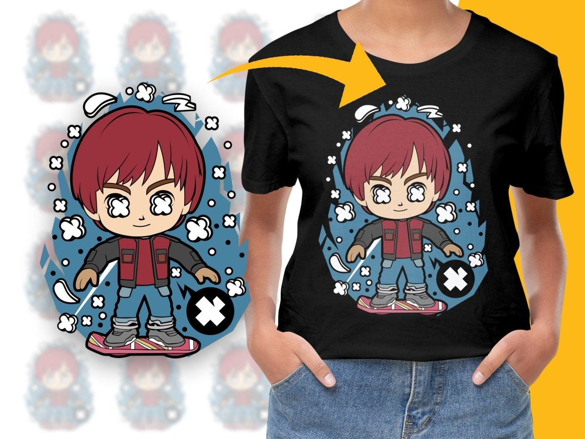 Popculture Retro Cartoon on a Hoverboard PNG File - Teepew