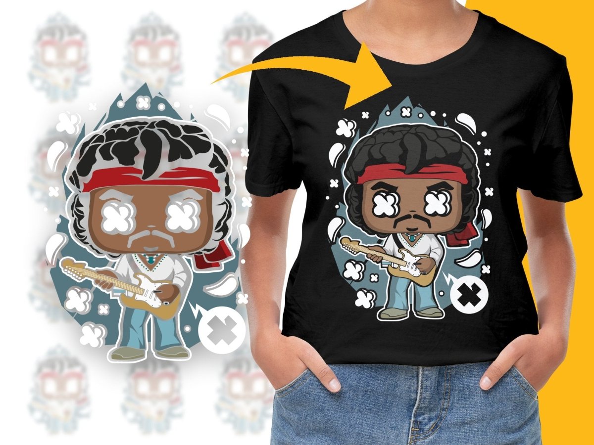 Popculture Retro Guitarist Cool istic PNG File - Teepew