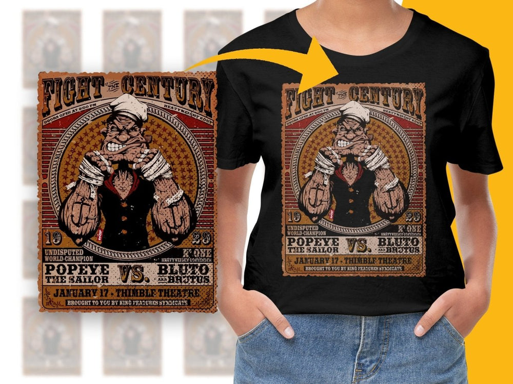 Popeye Fight the Century Graphic PNG File - Teepew