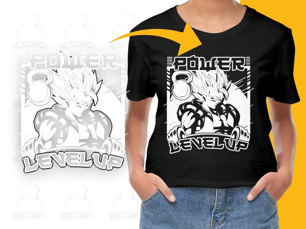 Power Level Up Anime Character PNG File - Teepew