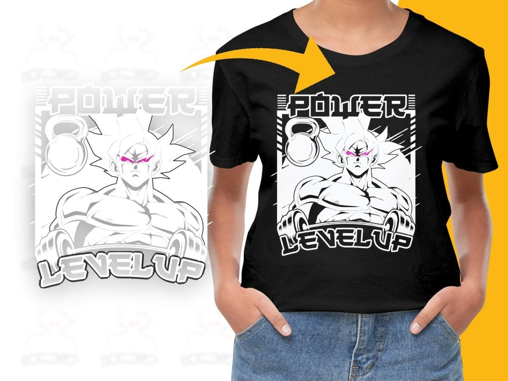 Power Level Up Anime Character PNG File - Teepew