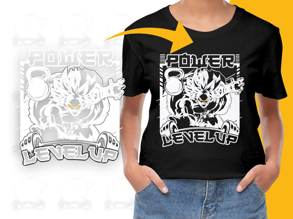 Power Level Up Anime Character PNG File - Teepew