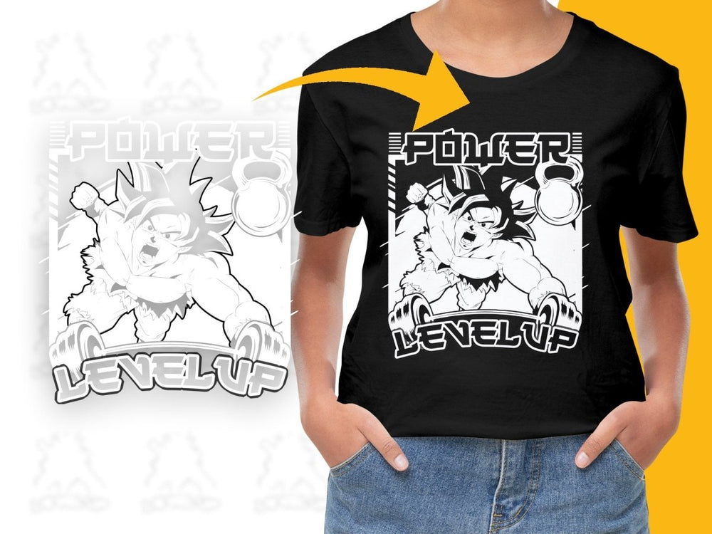 Power Level Up Anime Character PNG File - Teepew