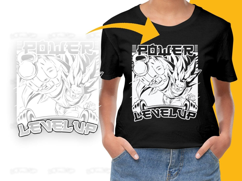 Power Level Up Anime Character Punch PNG File - Teepew