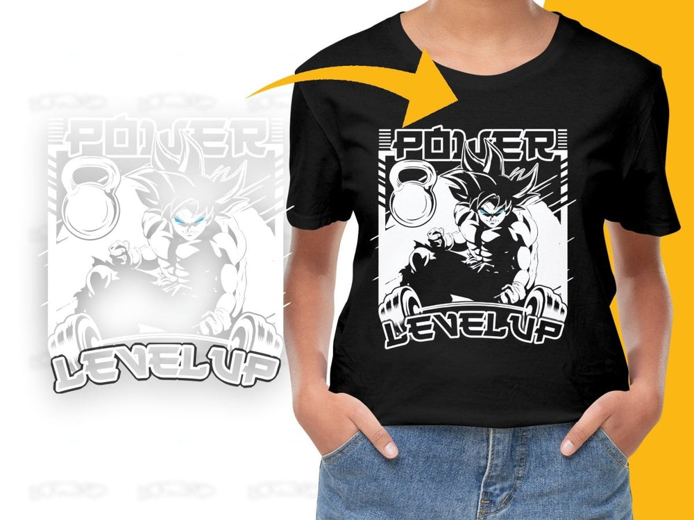 Power Level Up B Anime Character PNG File - Teepew