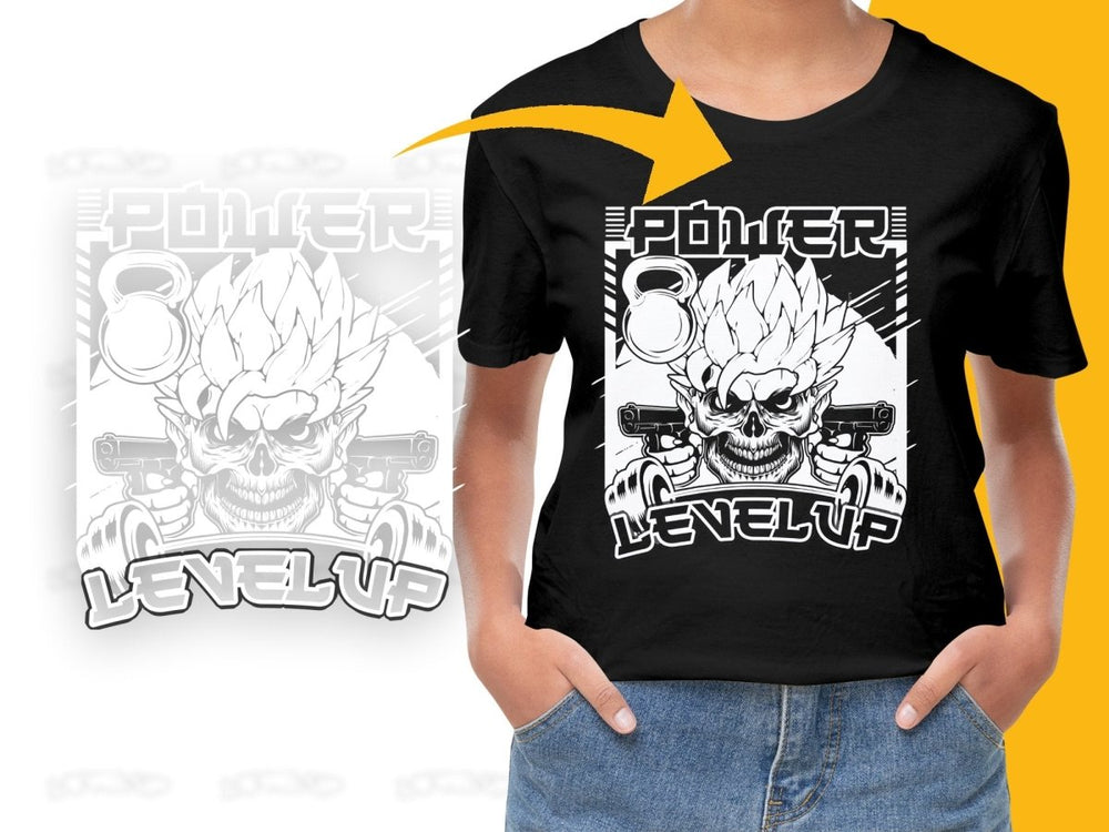 Power Level Up Skull Design Cool Anime PNG File - Teepew