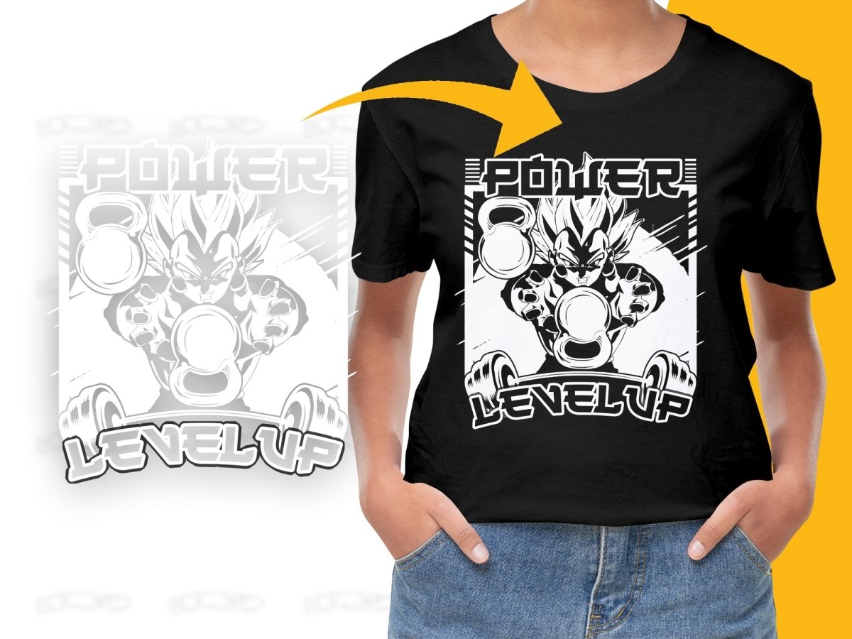 Power Level Up Vegeta Design Graphic PNG File - Teepew