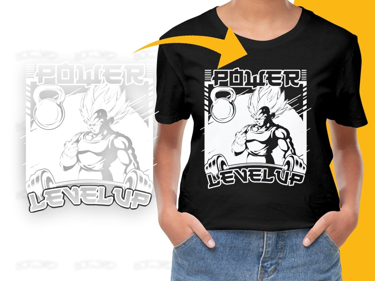 Power Level Up Vegeta Workout Anime PNG File - Teepew