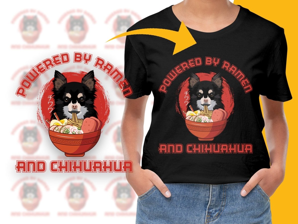 Powered by Ramen and Chihuahua PNG File - Teepew