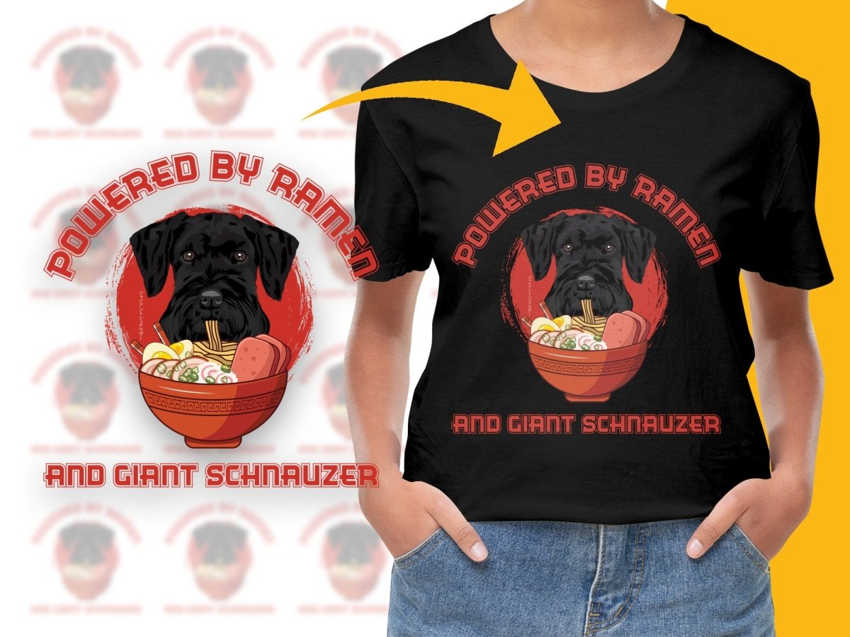 Powered by Ramen and Giant Schnauzer PNG File - Teepew