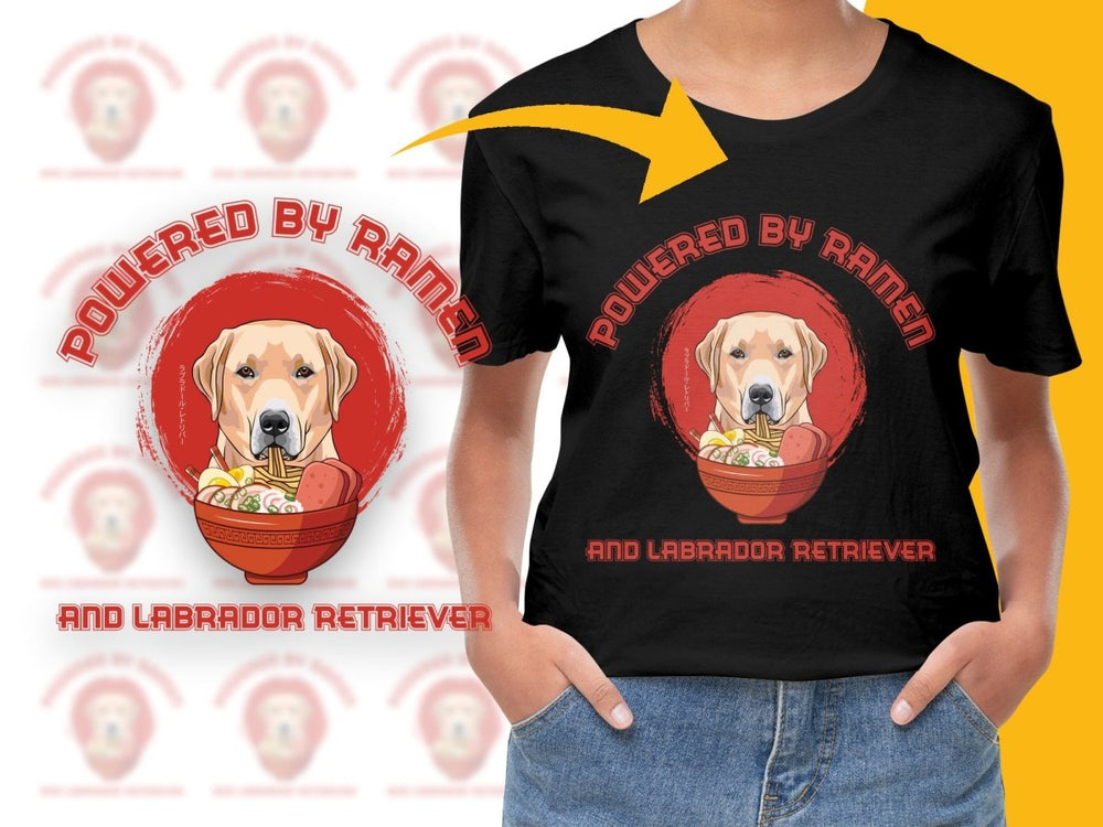 Powered by Ramen and Labrador Retriever PNG File - Teepew
