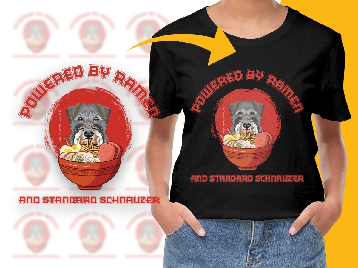 Powered by Ramen and Standard Schnauzer PNG File - Teepew