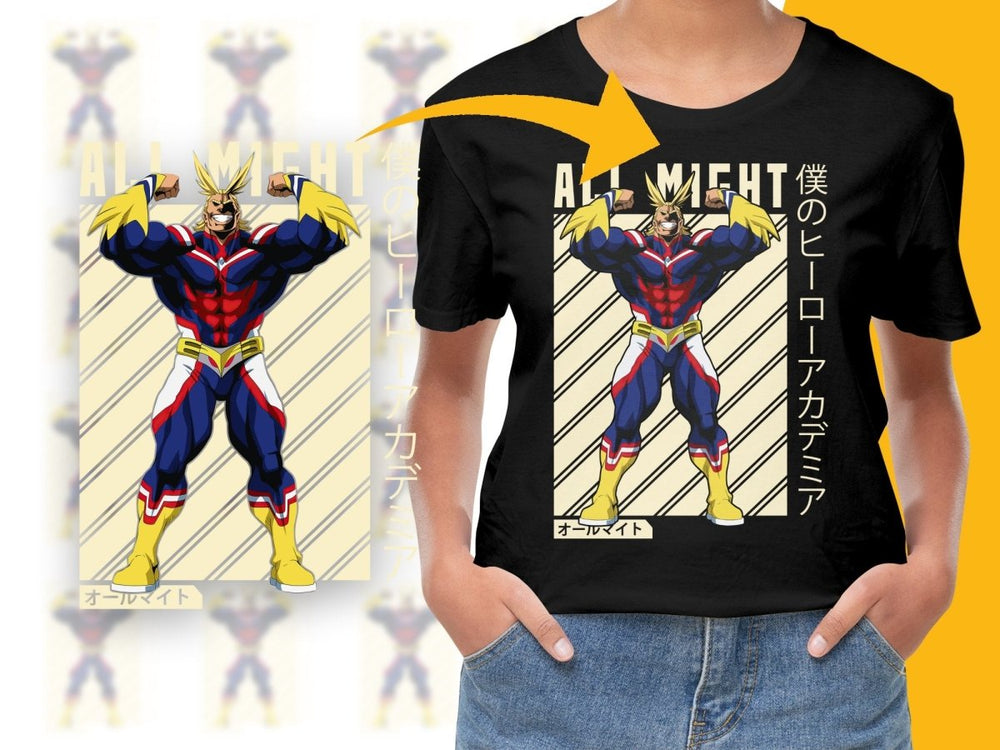 Powerful All Might Anime Character PNG Digital - Teepew