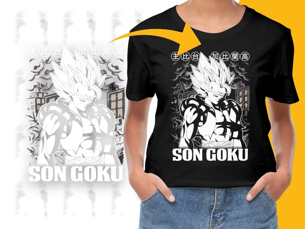 Powerful Son Goku Anime Design Graphic PNG File - Teepew