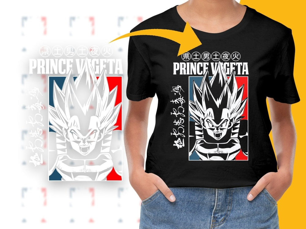 Prince Vegeta Anime Character Graphic PNG File - Teepew