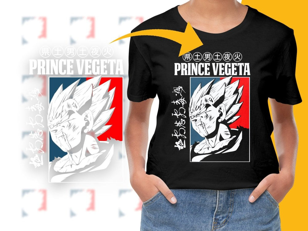 Prince Vegeta Colorful Anime Graphic PNG File - Teepew