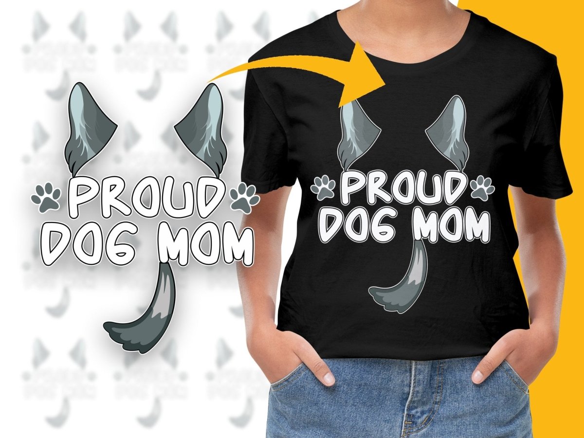 Proud Dog Mom Husky Design Comfort Fit PNG File - Teepew