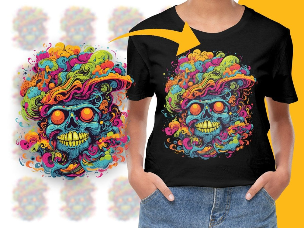 Psychedelic Skull with Vibrant Colors Graphic PNG File - Teepew