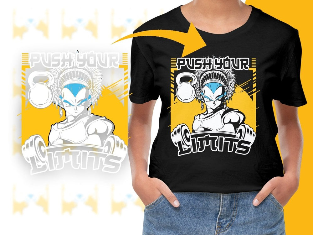 Push Your Limits Anime Workout Graphic PNG File - Teepew