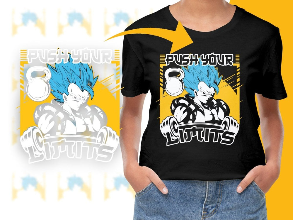 Push Your Limits Blue Anime Character Gym PNG File - Teepew