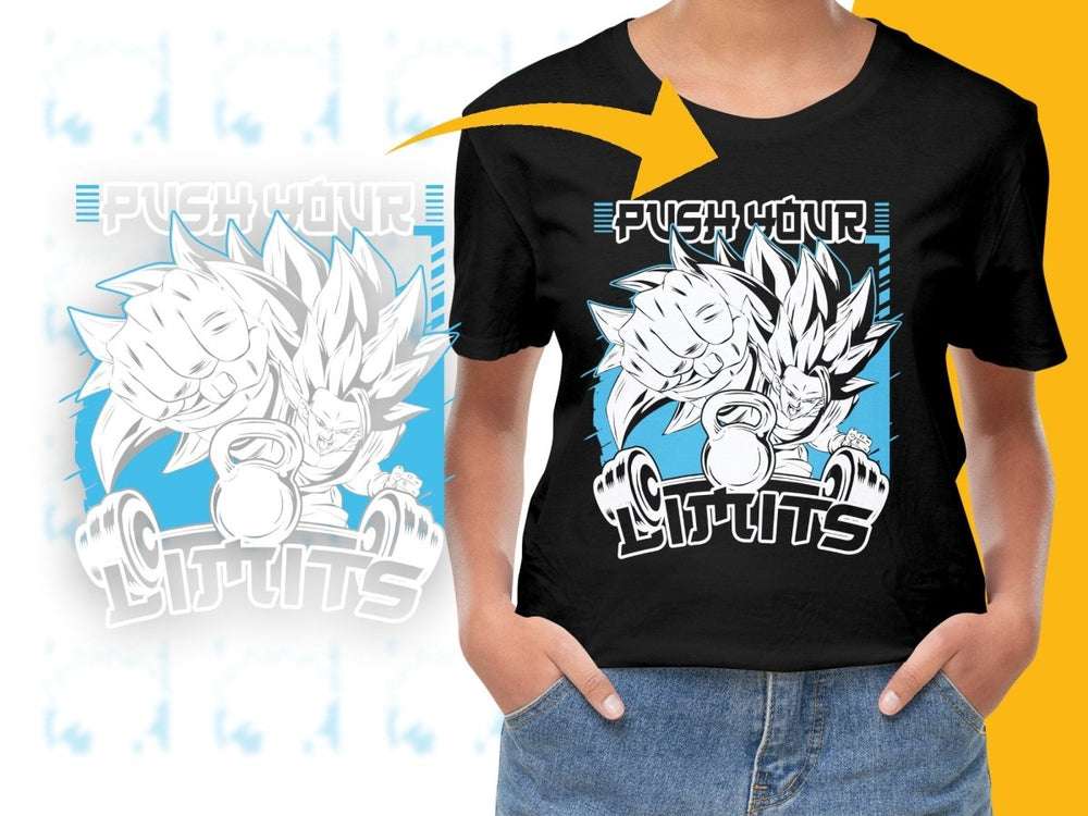 Push Your Limits Goku Motivational Gym PNG File - Teepew