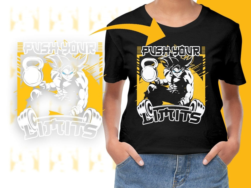 Push Your Limits Goku Powerlifting Workout PNG File - Teepew
