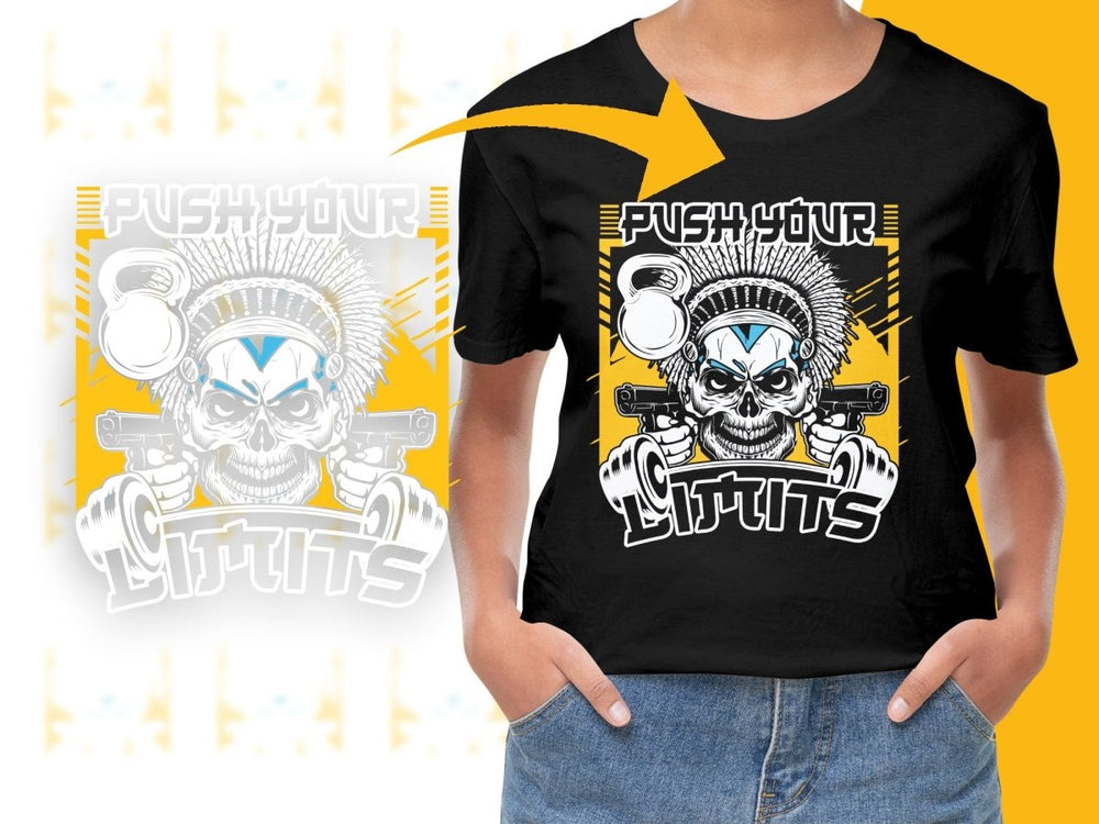 Push Your Limits Skull Design Motivational PNG File - Teepew