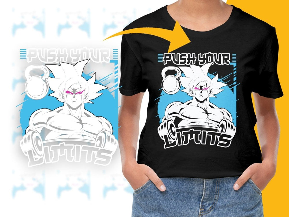 Push Your Limits Super Saiyan Style Anime PNG File - Teepew