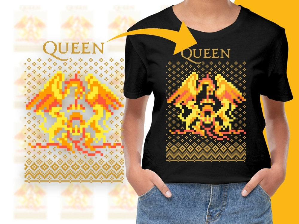 Queen Crest Christmas Vintage Style Graphic PNG File - Teepew