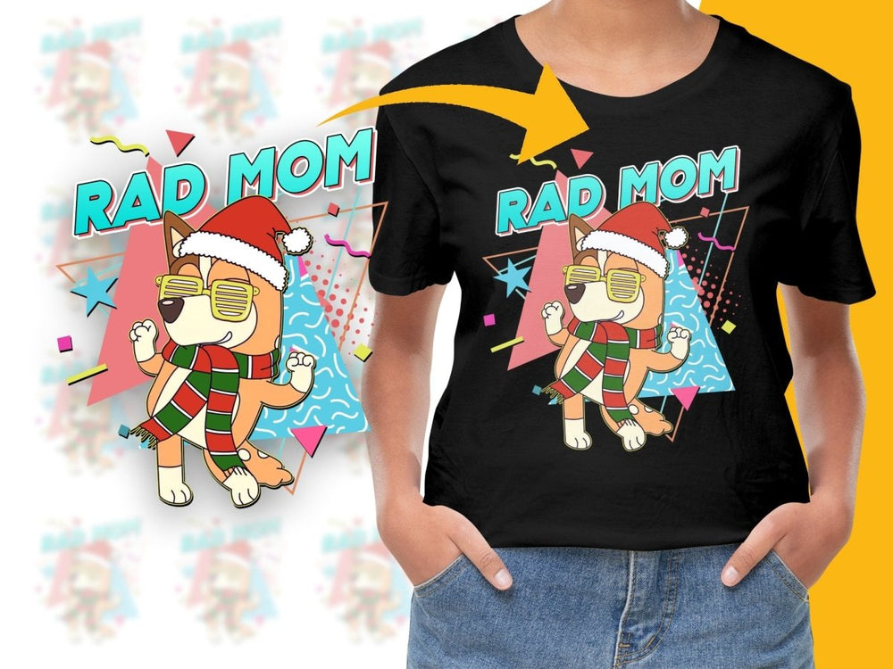 Rad Mom Christmas Dog in Cool Sunglasses PNG File - Teepew