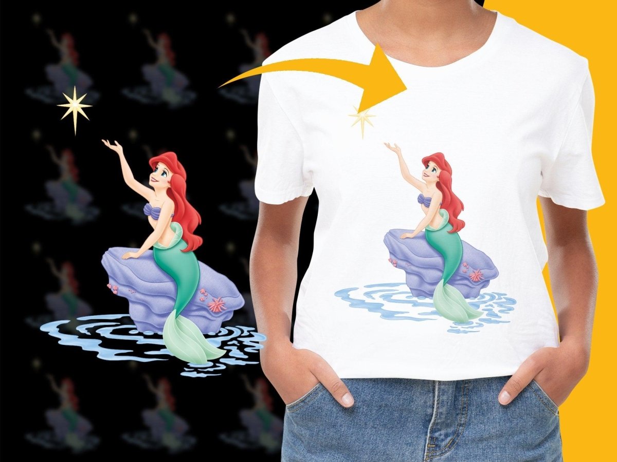 Radiant Mermaid Reaching for Star Graphic PNG File - Teepew