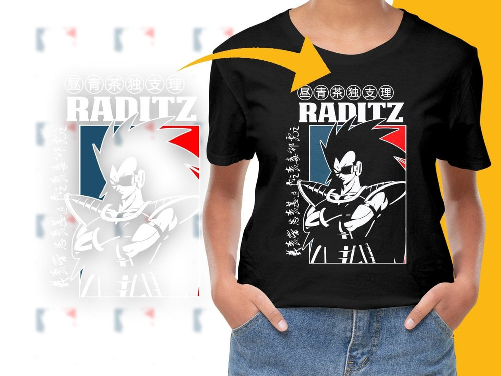 Raditz Black and White Graphic Design PNG File - Teepew