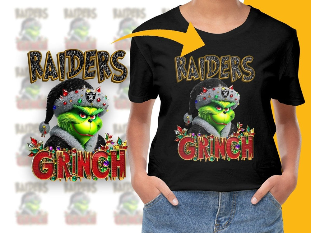 Raiders Grinch Festive Holiday Christmas PNG File - Teepew