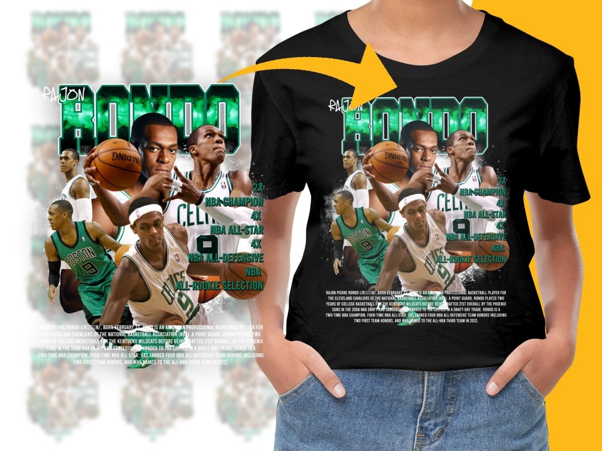 Rajon Rondo NBA Champion All - Star Defensive Bootleg PNG File - Teepew