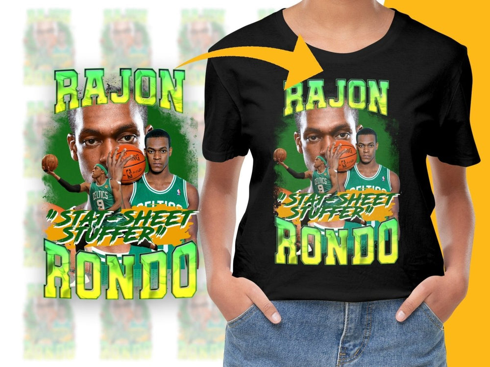 Rajon Rondo Stat Sheet Stuffer Boston Celtics Bootleg PNG File - Teepew
