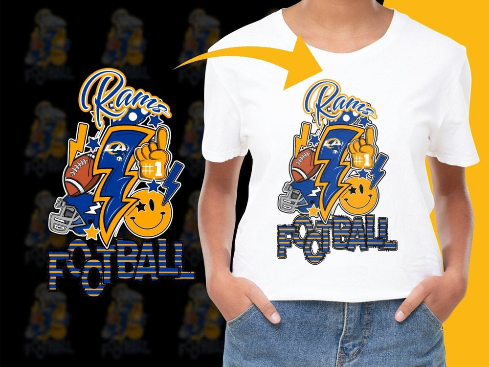 Rams Football Graphic Design PNG File - Teepew